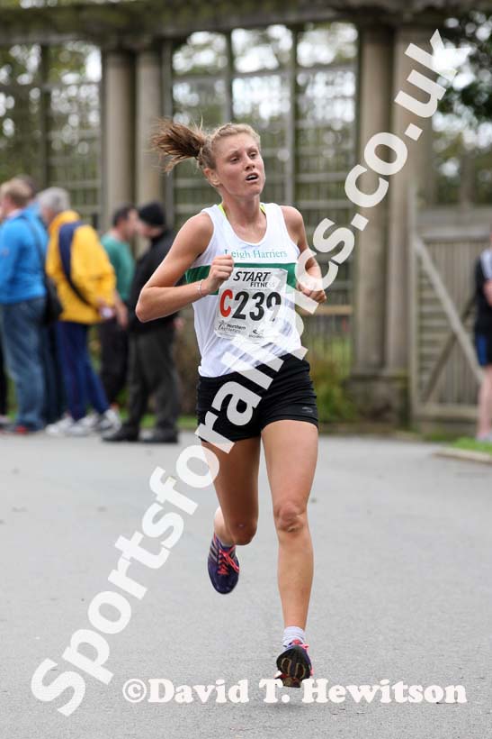 Senior women Leigh harriers finishing 2nd at the Northern Road Relays, Blackpool.